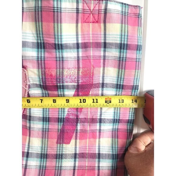 Vintage American Eagle Pink Plaid Canvas Tote Bag With 7 Patch - Picture 4 of 8